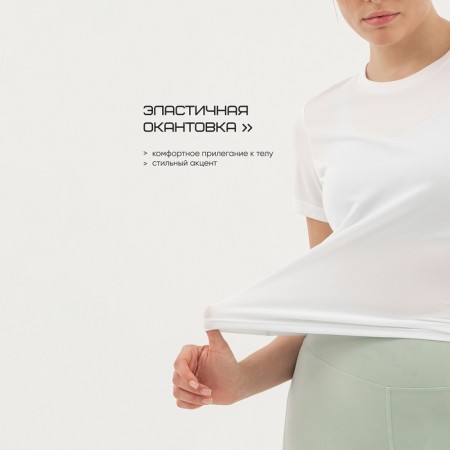 Women's T -shirt, basic, size M (46), white color-4