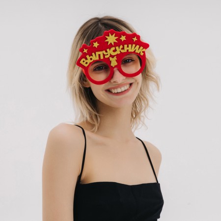 Carnival glasses "smart graduate" color red, felt-1
