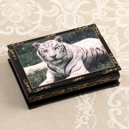 Casket "Animals", 10 × 14 cm, lacquer miniature, mix-4