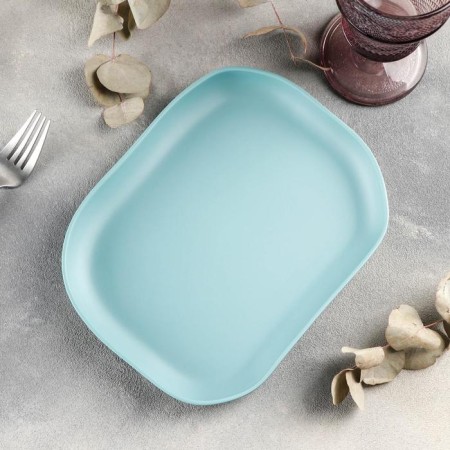 The dish "Clear day", 23 × 18 × 2.5 cm, blue color