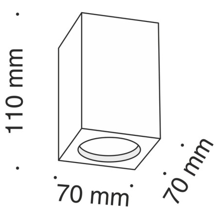 Ceiling light Technical C005CW-01W, GU10, 1x30 W, 70x70x110 mm, white-2