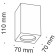 Ceiling light Technical C005CW-01W, GU10, 1x30 W, 70x70x110 mm, white