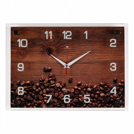 Watch wall, interior "coffee grains", 25 x 35 cm, silent