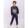 Set: T-shirt, trousers, height 164 cm, dark blue color