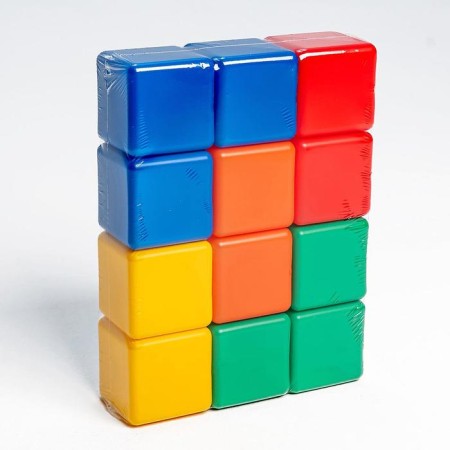 Set of colored cubes, 6 × 6 cm, 12 pieces-6