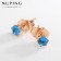 Earrings with rhinestones Xuping Cuts, will, blue color in pink gold