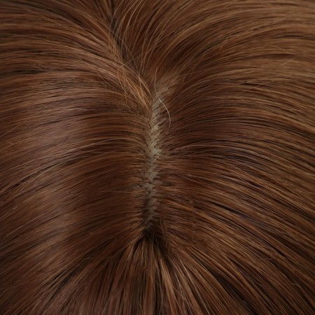 Artificial wig, with a bang, imitation of the skin, 60 cm, light/blond color-2