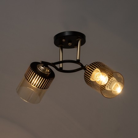 Galion chandelier 2he27 40W black and gold 48x26 cm-2