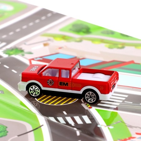 Parking "Fire Station", light, sound, elevator, with metal machines and helicopter-5