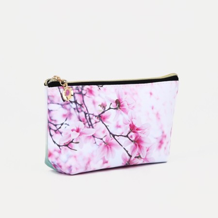 Cosmetic bag with lightning, white/pink color