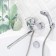 BUNNE BOOOU B8174-18F bathtub, pour 350 mm, shower set, brass, chromium