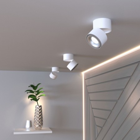 Ceiling accent light (SPOT) ELEKTROSTANDARD, KLIPS LED 15 W, 100X100X106 mm, IP20, white matte color/silver-1