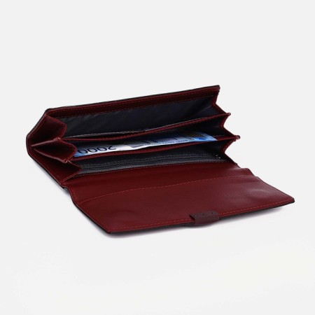 Women's wallet on magnets, burgundy color-2