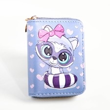 Wallet Children 07-01-13 raccoon, 11*2.5*9 cm, 3 depth, d/cards, d/coins, blue