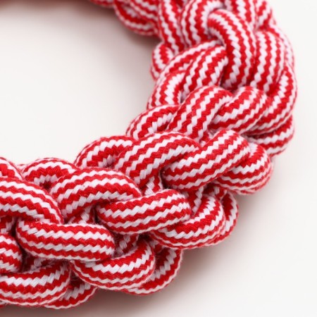 Cable toy "Ring", 250 g, up to 20 cm, red/white-2