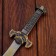 Dagger, chrome blade, black cover with stones, 36 cm