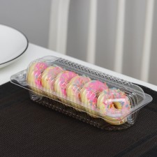 A plastic disposable container with an insoluble lid, 16.6 × 6.4 × 4.5 cm
