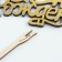 Topper wooden "Happy Birthday" Golden Datim beautifully 14.3x6.6 cm