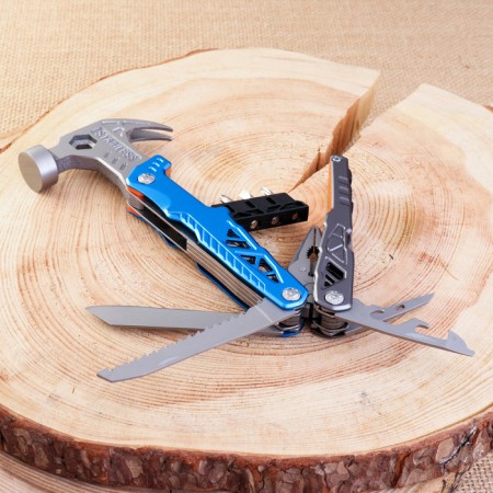 Multitul 13V1 with pliers and hammer, blue-5