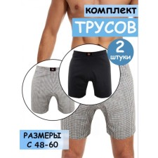 Трусы мужские, размер 48, цвет белый, серый, 2 шт