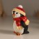 Polystone souvenir "Gloomy penguin in a hat with a bomb, in a red scarf" 7.5x6x9.5 cm