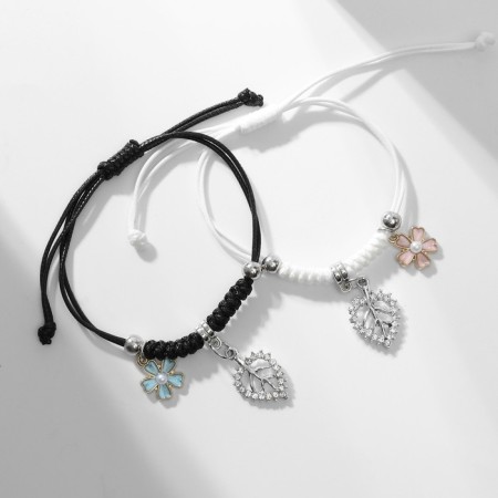 Bracelets "Demetrons" flowers with leaves, color, 7 cm-2