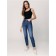 Women's jeans with a high landing CONTE Elegant Relaxed Mom, XS size, Sky Blue color
