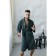 Tainted male bathrobe, size 52, dark green color