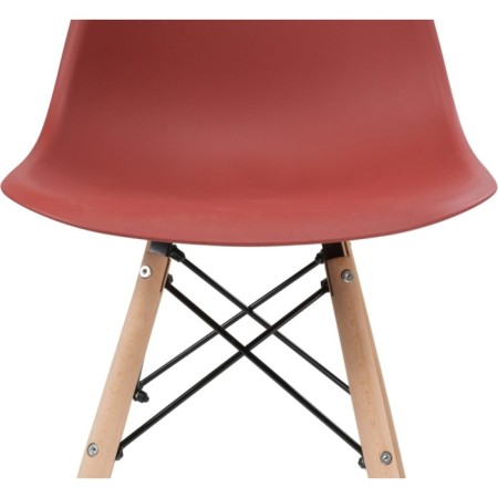 Plastic chair EAMES Massive Buk/Metal/Plastic, natural/burgundy 46x52x83 cm-9