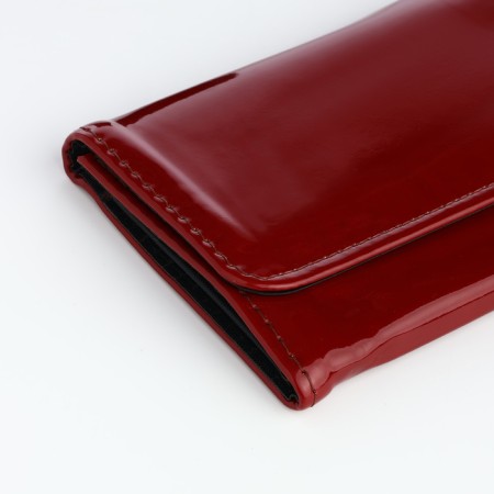 Women's wallet on a magnet, burgundy color-3
