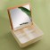 Boxing for storing cosmetic supplies, with a mirror, 4 sections, 15 × 15 × 5 cm, white/brown color