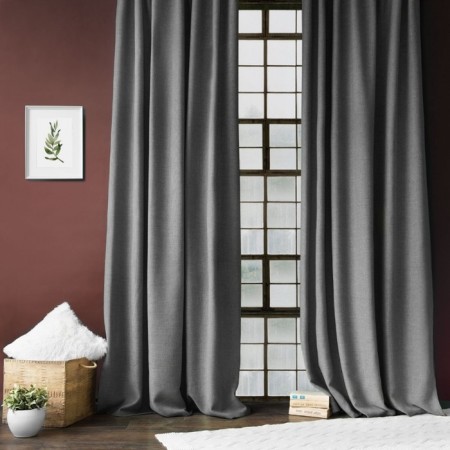 Set of curtains "Jerry", size 200 x 270 cm - 2 pcs, grab - 2 pcs cm, color gray color