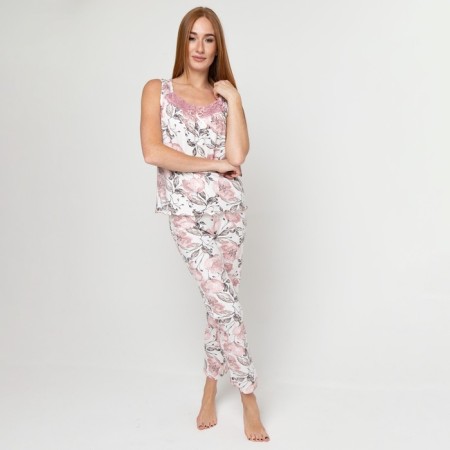 Female homemade set (T -shirt/pants), dairy color, size 52-2