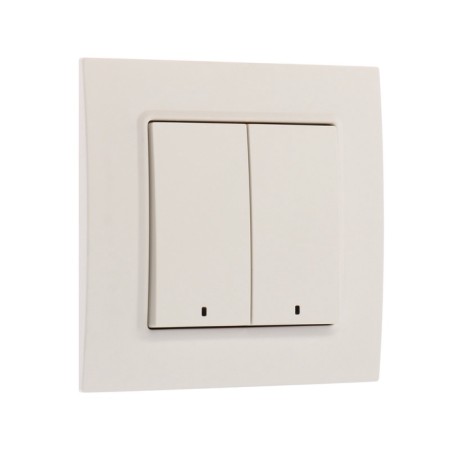 Tot Elegant switch, 10 a, 2 cl., With backlight, hidden, white-1