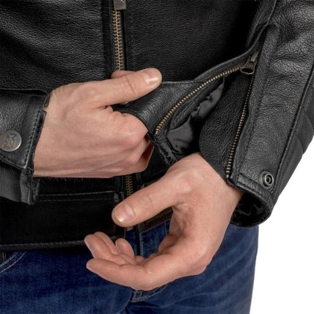 Leather jacket atlas, size s, black-3