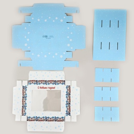 Folding box under 12 sweets "Snow Town", 14.4 x 18.4 x 3.8 cm, New Year-5