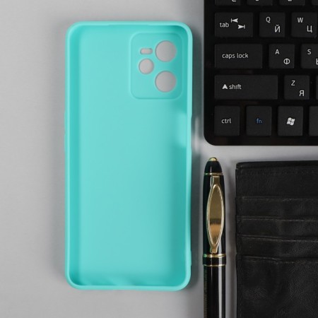 PERO case for Realme C35, silicone, turquoise phone-1