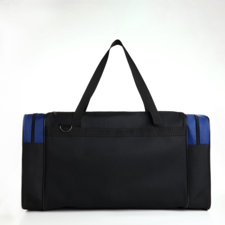 Road bag with lightning, 3 outer pockets, long belt, black/blue color-1