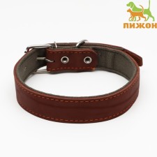 Collar combined leather/tarpaulin, 69 x 3.5 cm, Osh 45-60 cm, brown