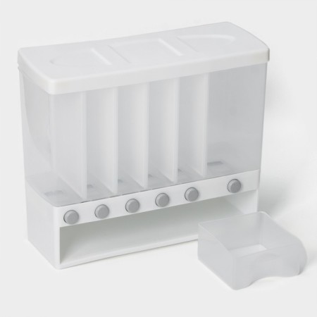 Container - a dispenser for storing bulk, 6 cells, 39 × 14.5 × 32 cm, white color-9