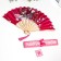 Fan bamboo, textiles h = 21 cm bend, with a brush "flowers" in a box, bright pink