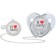 Set: nipple - Orthodontic dummy with the holder “I love dad”, with a cap, from 6 months, silver, rhinestones, rhinestones