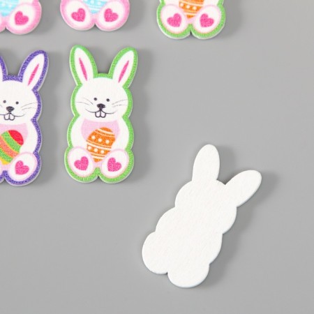 Decor for creativity tree "Rabbit with an egg" set 10 pcs mix 4x1.8 cm-3