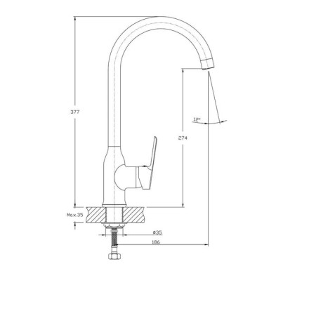Kitchen mixer Rush Victoria VI7135-23, single-leaf, chrome-1