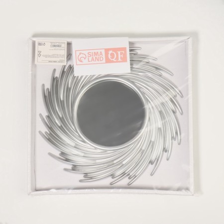 Wall mirror "sun", D mirror surface 11 cm, silver color-6