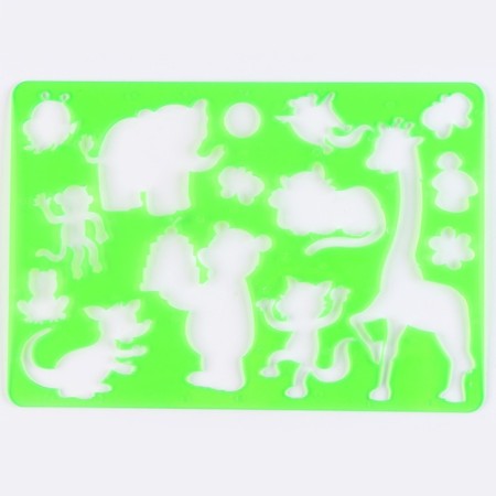 Stencil for kids "funny animals" with coloring-2