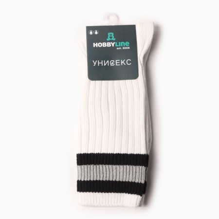 Women's socks "Hobby Line", white color, size 36-40-2
