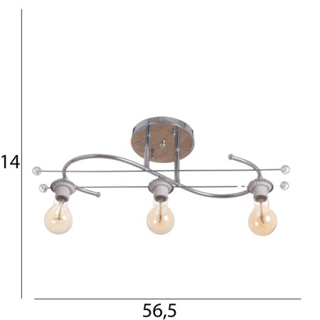 Chandelier "Dale" BP 3x40W E27 Chrome Model: 2612372-8