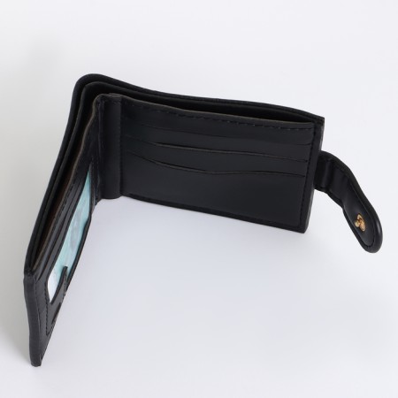 Male purse on the button, black color-5