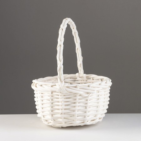 Wicker basket, 23x23x12.5x28 cm, white, willow-1